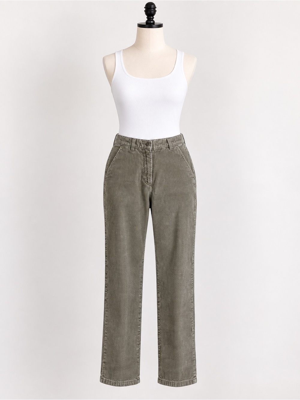Woolrich Corduroy Pants Women’s 6P Olive Green Straight Leg